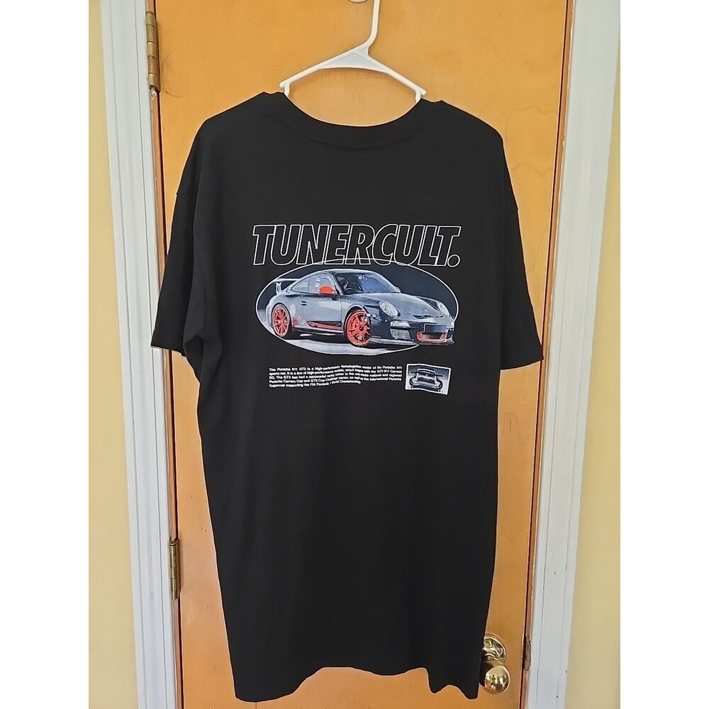 TurnerCult Men's T-shirt Porsche 911 Short Sleeve Car Graphic Tee Black XL New